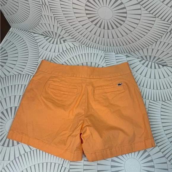 Vineyard Vines Women’s Flat Front Shorts Size 2 Orange Color - Picture 2 of 5